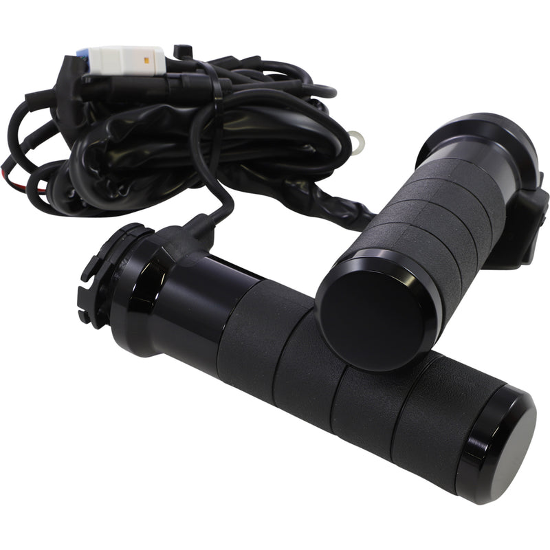 Koso North America Titan-X Heated Grips 1" Black - AX068K10 For Harley Motorcycles 1986-2021