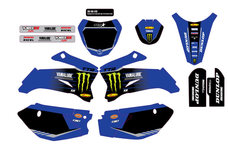 D-Cor Complete Kit 23 Blue MEY TTR 110 Black BG - 20-50-113 Yamaha 110 2008-2023