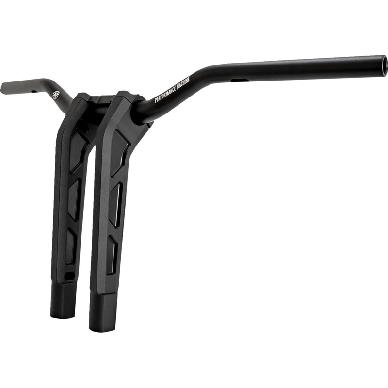PERFORMANCE MACHINE (PM) 0602-1566 0208-2197M-SMB Phatbar & Riser Kit internal wiring/gauge mount holes - 11-1/2" - black ops