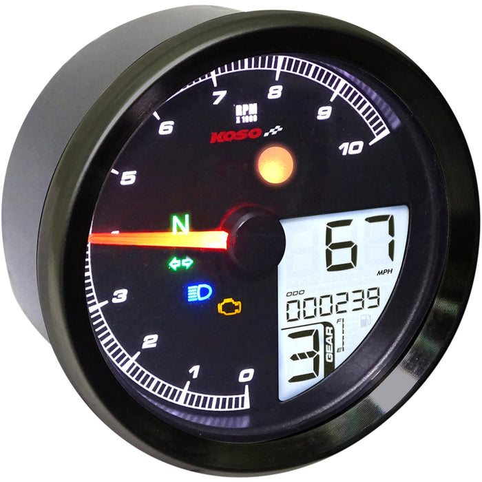 KOSO NORTH AMERICA 2211-0176 BA051411 TNT-04 Multifunction Meter black bezel - 3.30" diameter x 2.19" d
