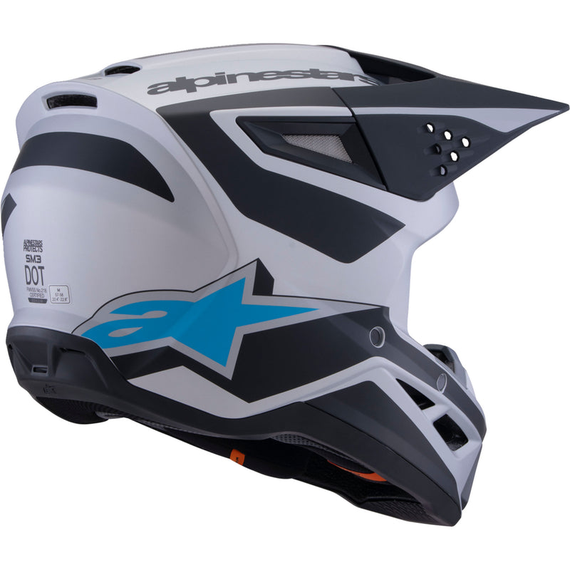 ALPINESTARS SM3 Heat Helmet - Matte Silver/Blue/Black