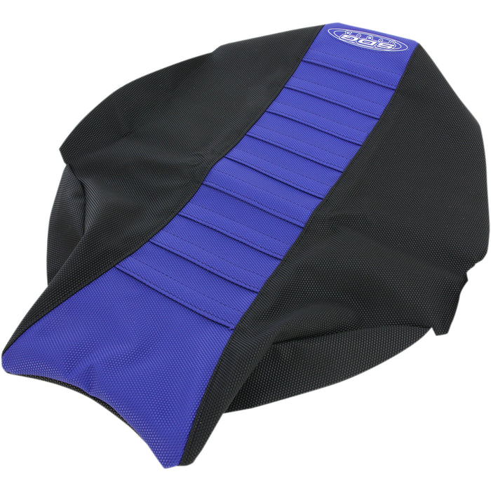 SDG 0821-2954 96345BK 9-Pleat Gripper Cover Pleated Seat Cover - Blue Top/Black Sides