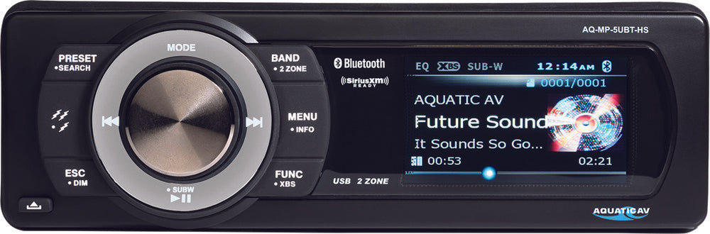 Aquatic Av 94-1312 AQ-MP-5UBT-HS BLUETOOTH USB/MP3 MEDIA PLAYER SIRIUS/XM READY