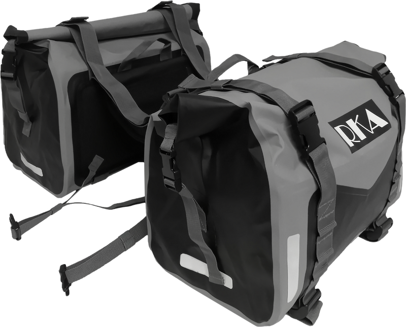 Rka 71-9147 R-03-03 RUGGED MOTORCYCLE SADDLEBAGS 60L BLACK/GRAY PAIR