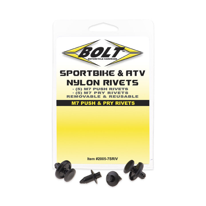 Bolt 020-00122 2005-7SRIV M7 PUSH & PRY RIVET KIT 5 EACH 10/PK