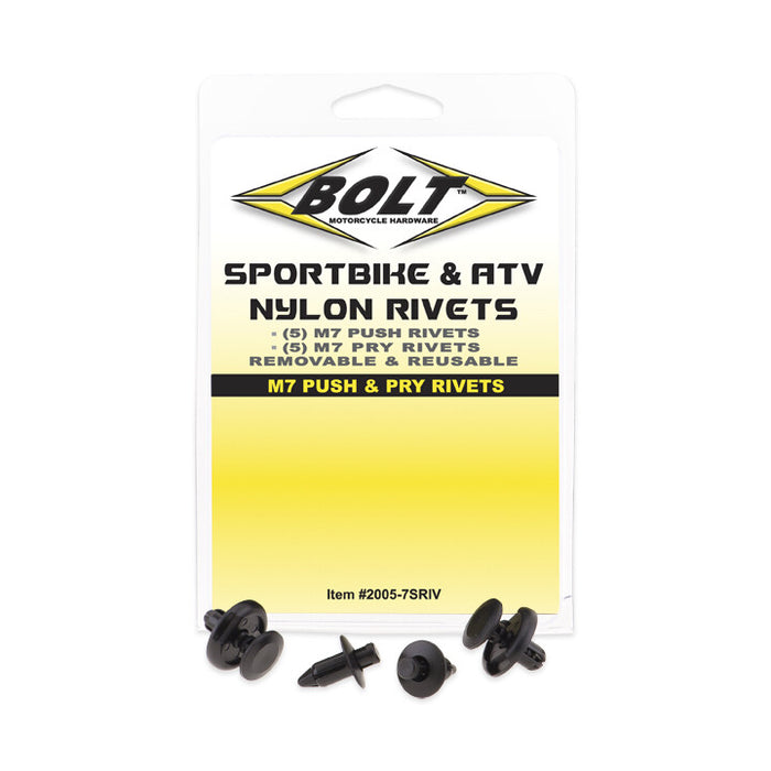 Bolt 020-00122 2005-7SRIV M7 PUSH & PRY RIVET KIT 5 EACH 10/PK