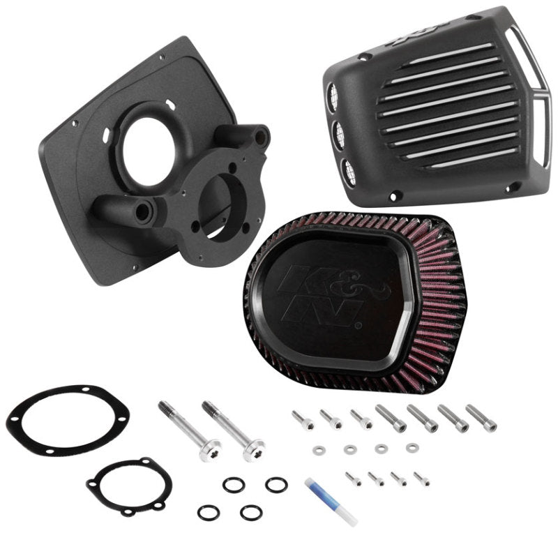 K & N RK-3950 K&N Street Metal Intake System For 01-16 Harley Davidson Softail/dyna - Shaker Black - Photo - out of package