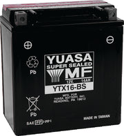 Yuasa Battery YUAM32X6S Yuasa YTX16-BS Maintenance Free AGM 12-Volt Battery W/bottle - Photo - Primary