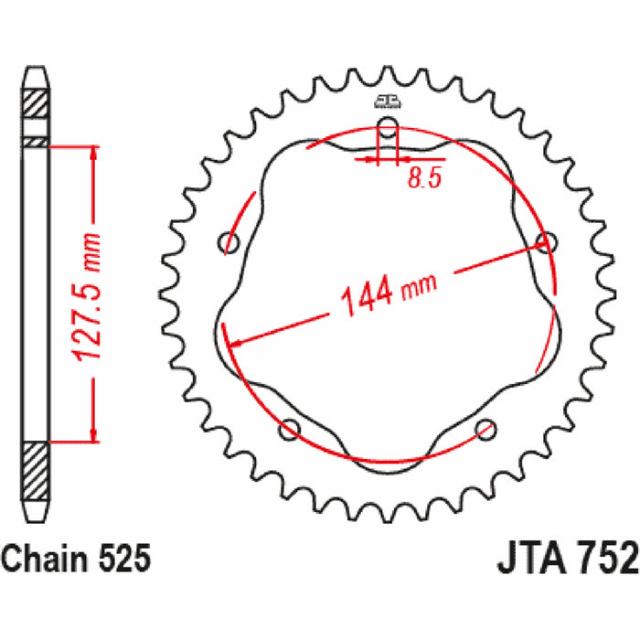 JT SPROCKETS 1211-2790 JTA752.41BLK Aluminum Rear Sprockets Rear Sprocket - Aluminum - 41 Tooth - Black - Ducati
