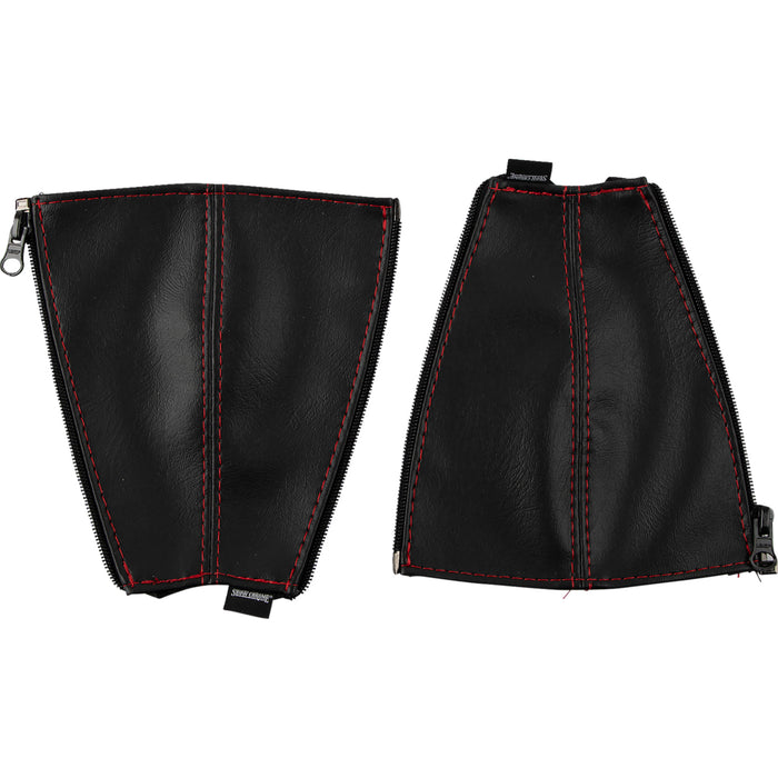 SHOW CHROME 0521-2031 H44-5RED Kaliber Seat Belt Covers Seat Belt Covers - Black w/ Red Stitching