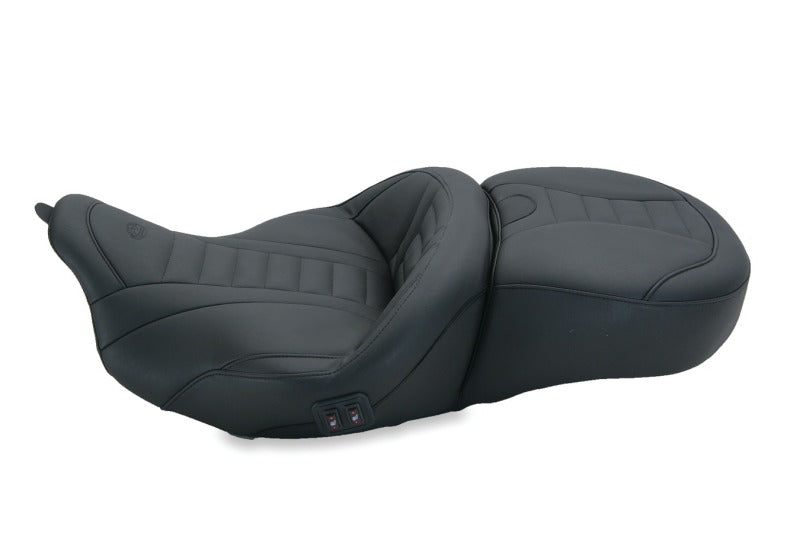 Mustang Motorcycle 79007 Mustang 08-21 Harley Electra Glide, Rd Glide, Rd King, Str Glide Heated 1PC Seat Deluxe-black - Photo - Primary