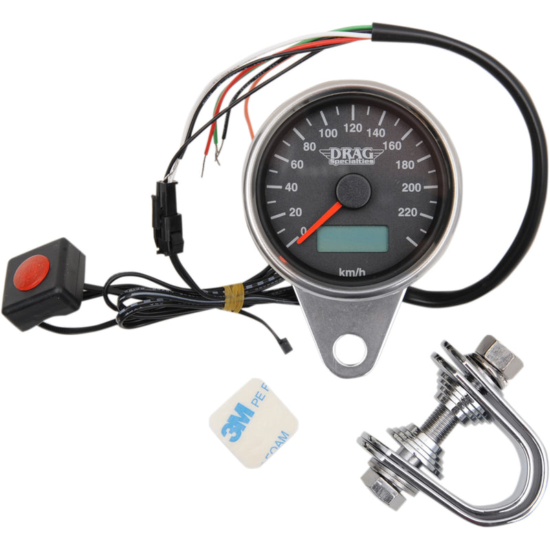 Drag Specialties Programmable Mini Electronic Speedometer Gauge For Harley Motorcycles 1986-2003