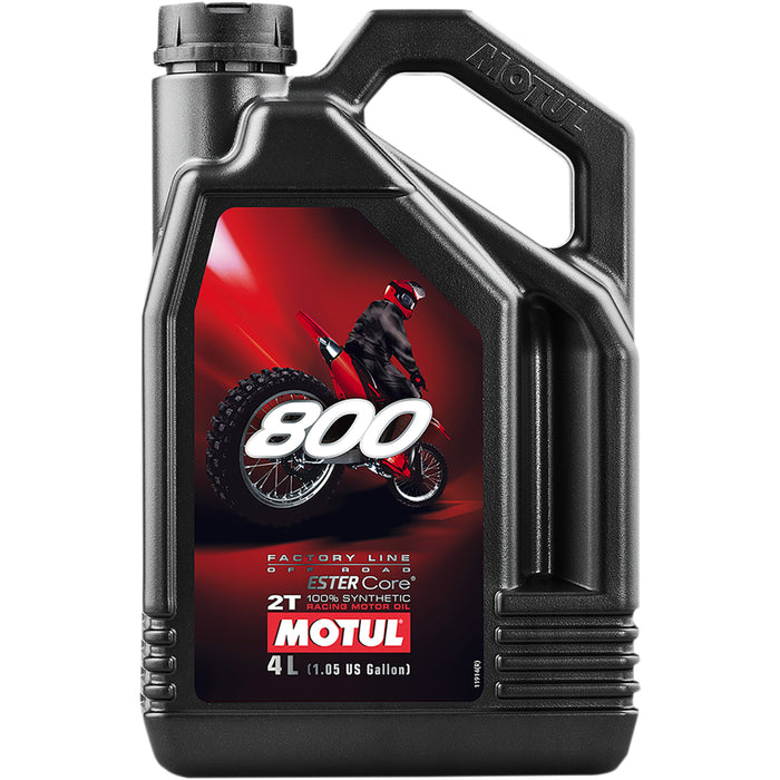 MOTUL 3602-0033 104039 800 Factory Line Synthetic 2T Engine Oil 800 2T Off-Road Synthetic Oil - 4L