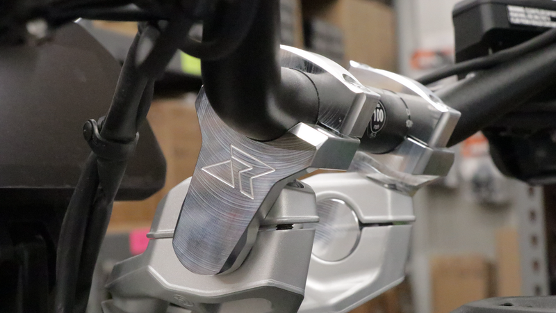 Rox Pivoting Bar Riser 2.4IN Silver - 1R-P13GS BMW 1300 / R1300GS / 1300 Adventure / R1300GS Adventure 2024-2025