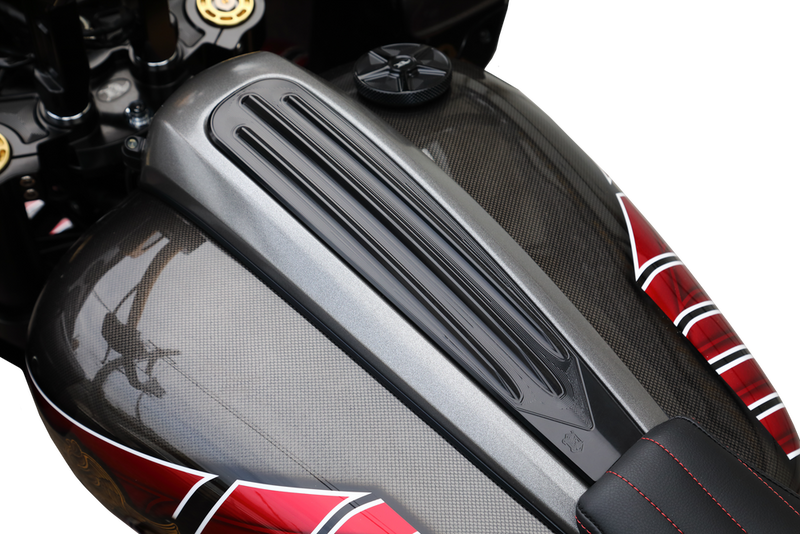 Kens Factory Dash Insert TRI Groove Black - KFD-11 For Harley Touring 2021-2022