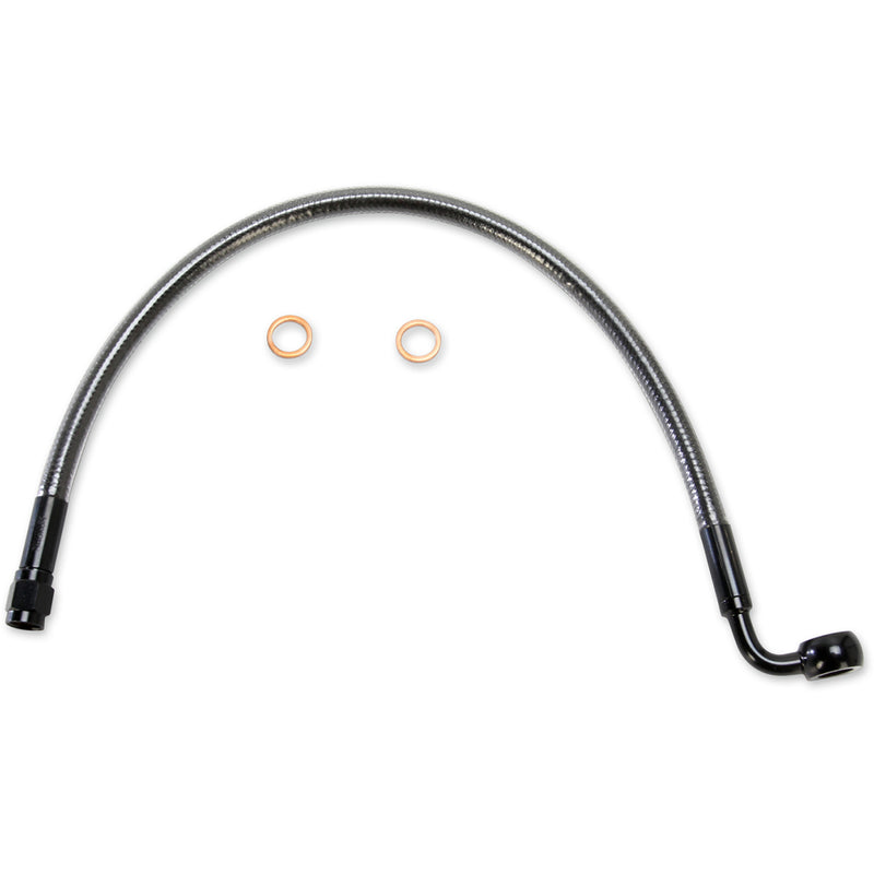Magnum Shielding Designer Series ABS-Specific Upper Brake Line Kit 10mm-90° 15" Black Pearl - AS47215 For Harley Road Glide 2015-2026