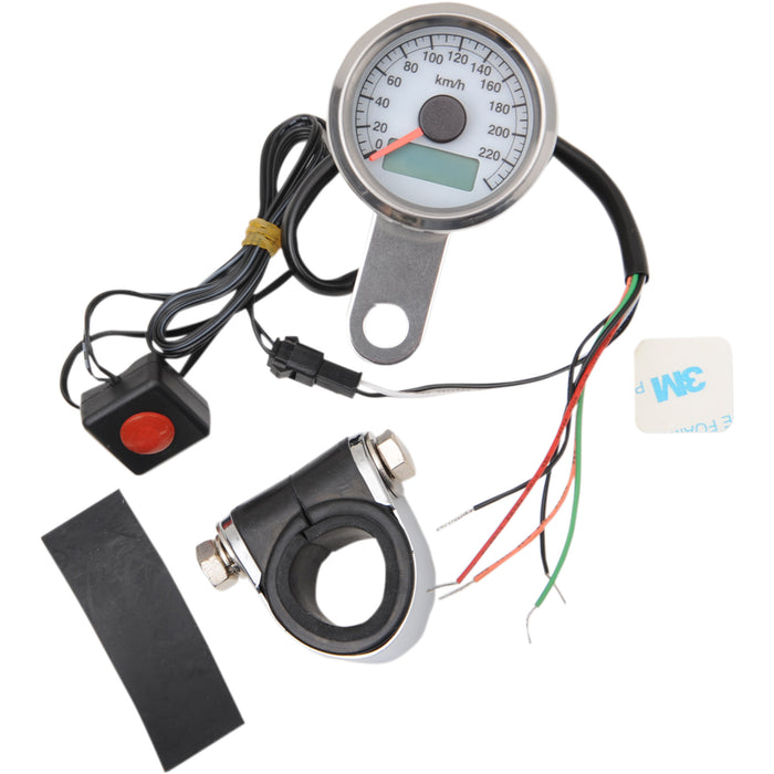 DRAG SPECIALTIES Programmable Mini Electronic Speedometer with Odometer/Tripmeter