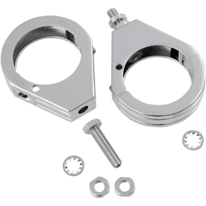DRAG SPECIALTIES 2040-0461 Turn Signal Fork Clamps Turn Signal - Clamp - 49mm - Chrome
