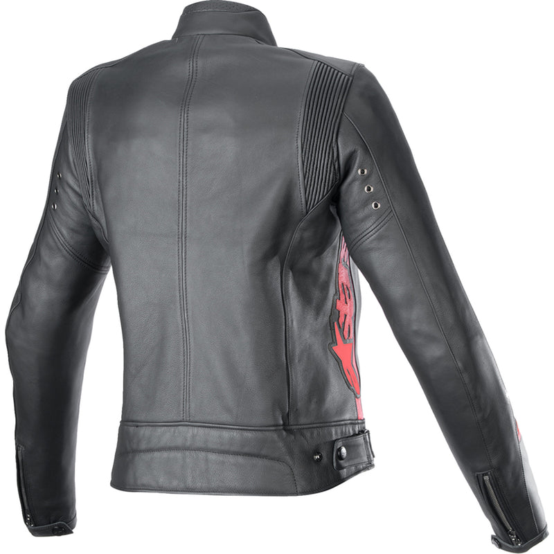 ALPINESTARS Stella Dyno Leather Jacket Black/Haute - Red