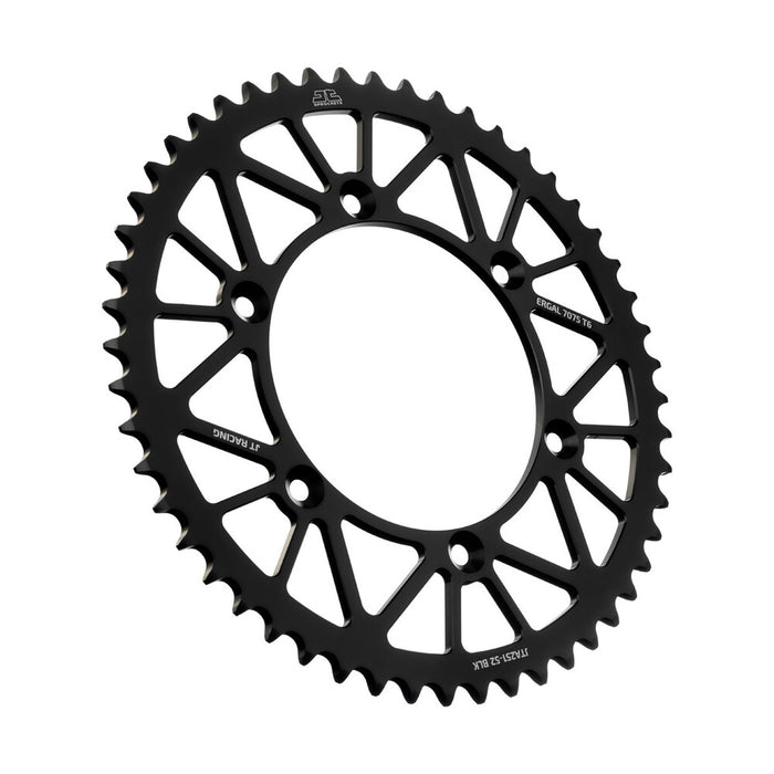 Jt Sprockets 554-25152BK JTA251.52BLK REAR RACELITE SPROCKET ALUM 52T-520 BLK HON/YAM