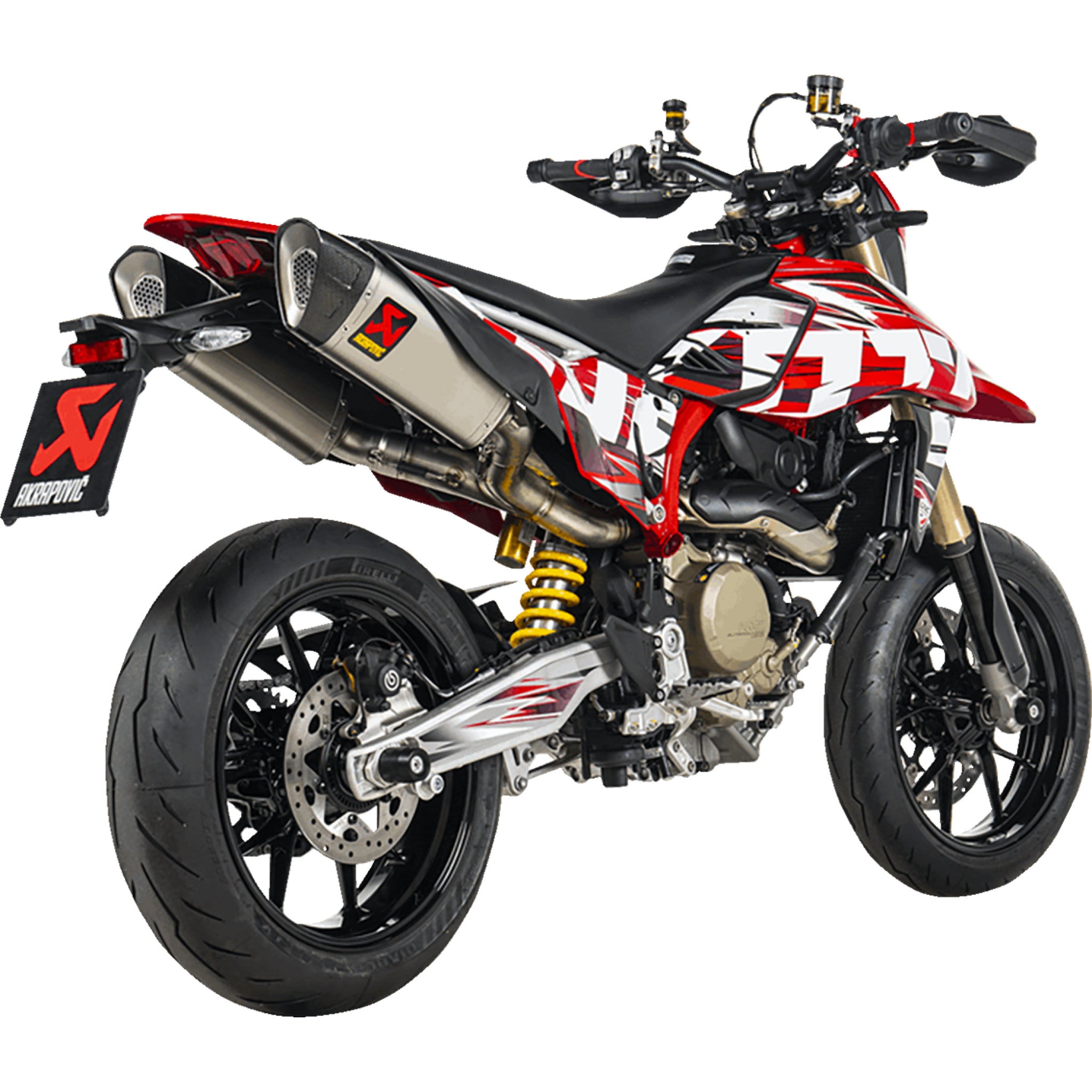 Akrapovic Slip-On Line Muffler - S-D6SO2-HAPLT Ducati Hypermotard