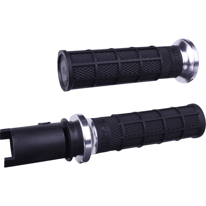 ODI 0630-3525 V31HTC-BB-S Hart-Luck Signature V-Twin Lock-On™ Grips cvo - black/silver