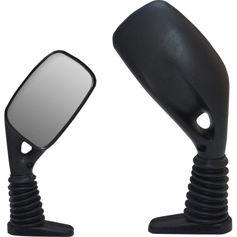 PARTS UNLIMITED 0640-1691 Shock Resistance Snowmobile Mirror Mirrors - Snowmobile - Side View - Rectangular - Black