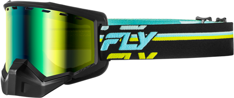 Fly Racing 37-50088 37-50088 FOCUS SNOW GOGGLE BLK/HI-VIS W/GREEN MIRROR/YELLOW LENS