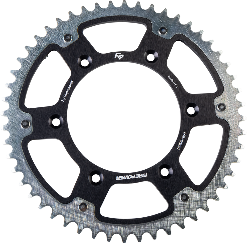 Fire Power 259-099052 FPH-990-52-BLK REAR SPROCKET HYBRID 52T BLK/SIL