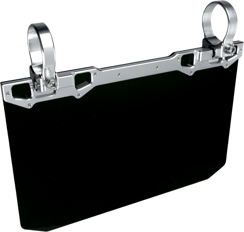 Axia 12-9511 MODNDSVB-C 12" X 8" NARROW MOUNT SUN VISO W/SOLID BLACK SHIELD- SILVER