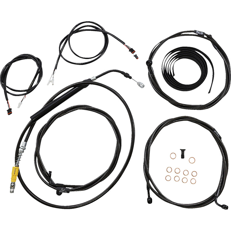 LA Choppers Complete Plug-And-Play Cable Kit Stock Handlebars ABS Midnight - LA-8058KT3-08M For Harley Touring 2021-2022