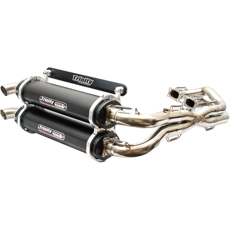 Trinity Racing Stage 5 2-Into-2 Exhaust System - TR-4119D-BK Polaris RZR 2014-2023