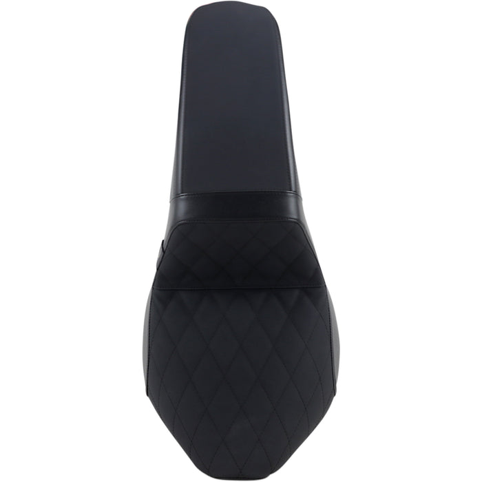 LE PERA 0802-1330 LYX-590DMGP Kickflip Seat — Diamond w/Gripp Tape - Black - Softail '18-'23