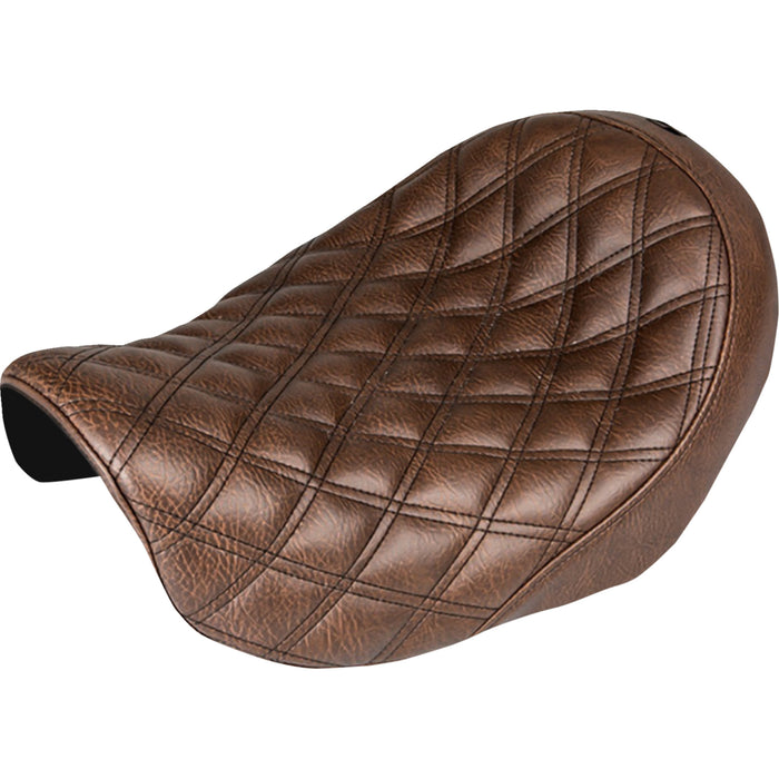 SADDLEMEN 0803-0553 804-04-002BLS Renegade Lattice Stitch Solo Seat - Lattice Stitched - Brown - Dyna '04-'05