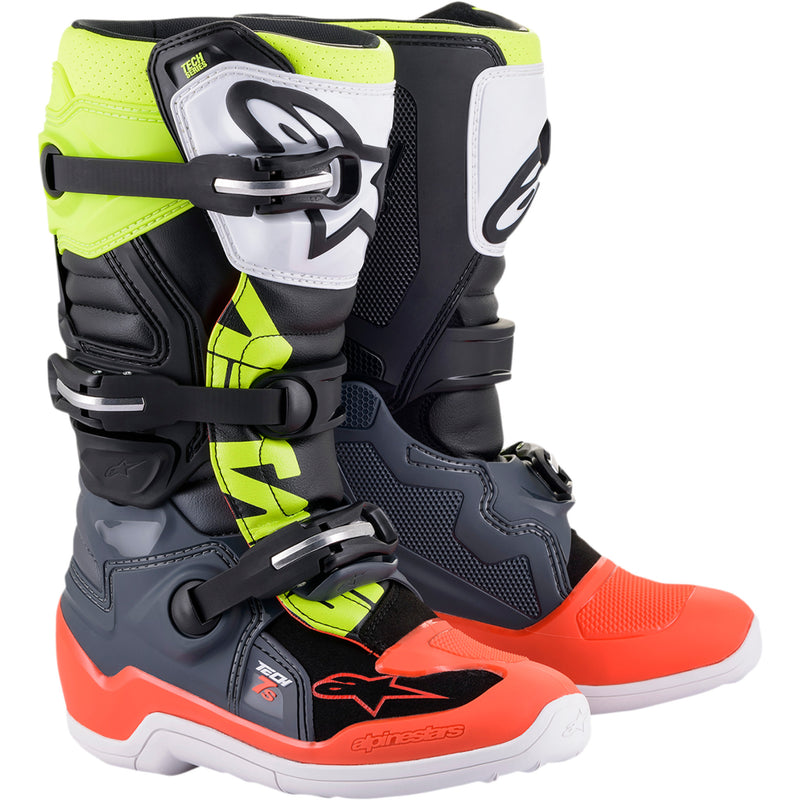 ALPINESTARS Youth Tech 7S Boots Black/Gray/Red/White/Yellow - US