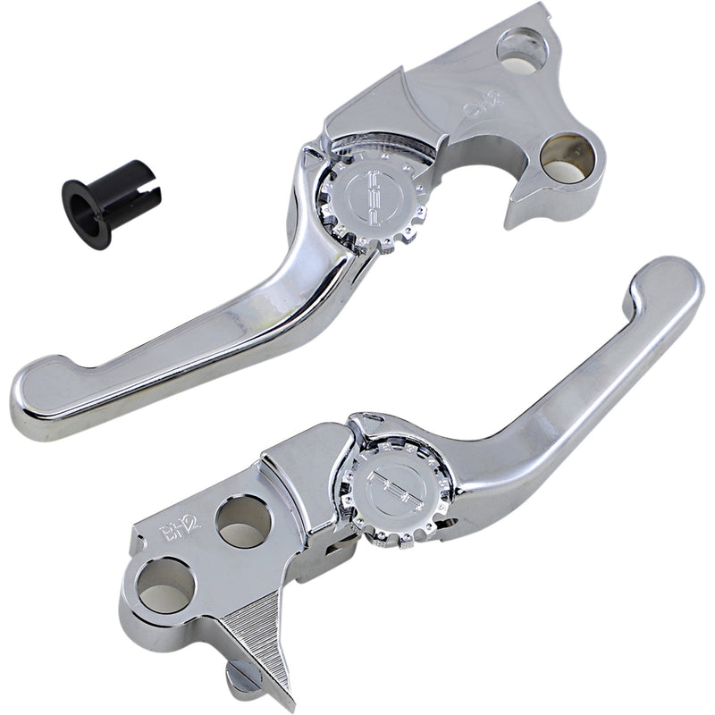 PSR Anthem Shorty Lever Set Chrome - 12-01651-20 For Harley Motorcycles 1996-2017