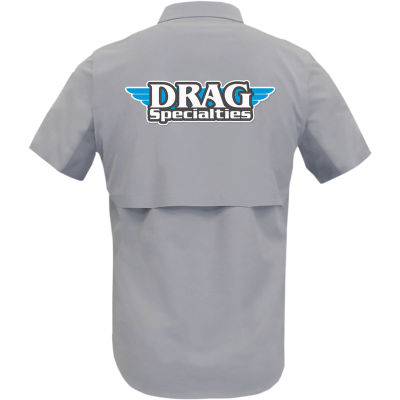 THROTTLE THREADS 3040-3065 DRG31ST26GYSM Drag Specialties Vented Shop Shirt gray - small