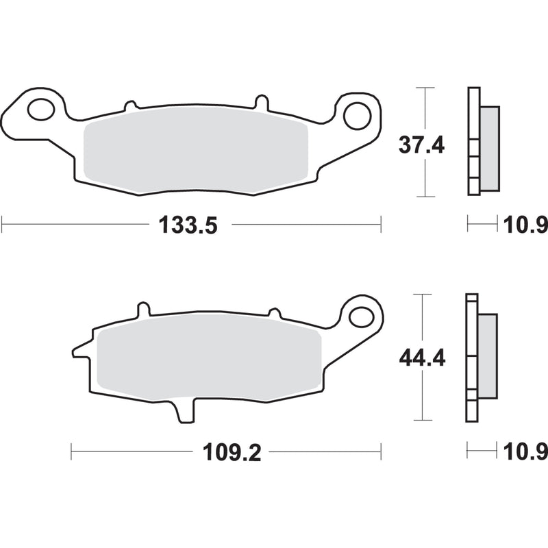 SBS 1721-1740 886LS LS Street Excel Sintered Rear Brake Pads LS Brake Pads - Kawasaki/Suzuki - 886LS