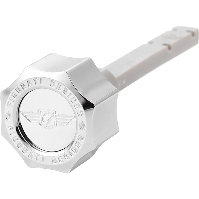 FIGURATI DESIGNS 1105-0270 FD01-MAGTD-SM-SS Magnetic Dipstick Transmission Oil Dipstick - Magnetic - Curved - Silver - M8