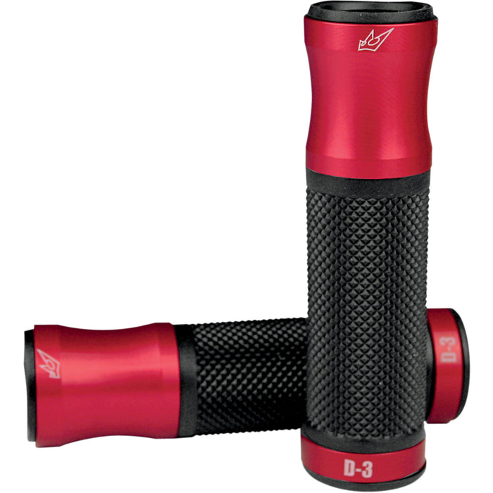 DRIVEN RACING 0630-0702 D3RD 7/8" D3 Grips Grips - D3 - Red/Black