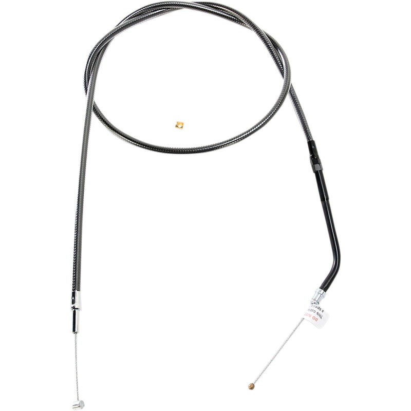 Magnum Shielding Black Pearl™ Braided Throttle Idle Cable — Throttle 39-7/8" - 433610 For Harley Sportster 2007-2021