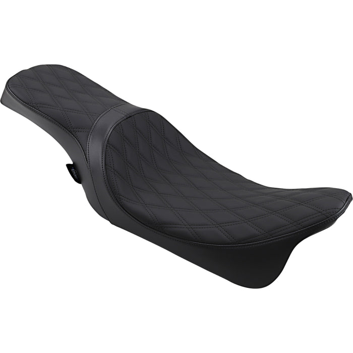 DRAG SPECIALTIES 0801-1270 Predator 2-Up Seat - Double Diamond - Black Stitching - FL '08-'22