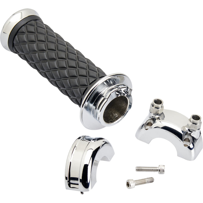 BILTWELL 0630-3073 6606-105-01 Alumicore Grips Grips - Alumicore - Custom - Chrome