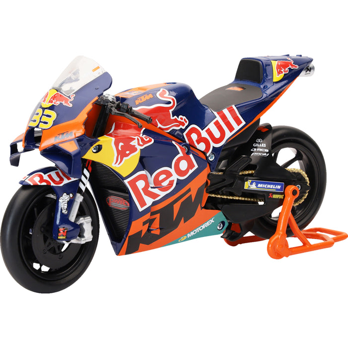 NEW RAY TOYS 7001-0054 58383 Mini KTM Racing Bike Red Bull KTM MotoGP Bike - Brad Binder - 1:12 Scale - Red/Blue/Orange