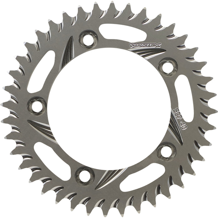 VORTEX 1211-0412 527-40 Aluminum Rear Sprocket Aluminum Sprocket - Silver - Rear - 40 Tooth