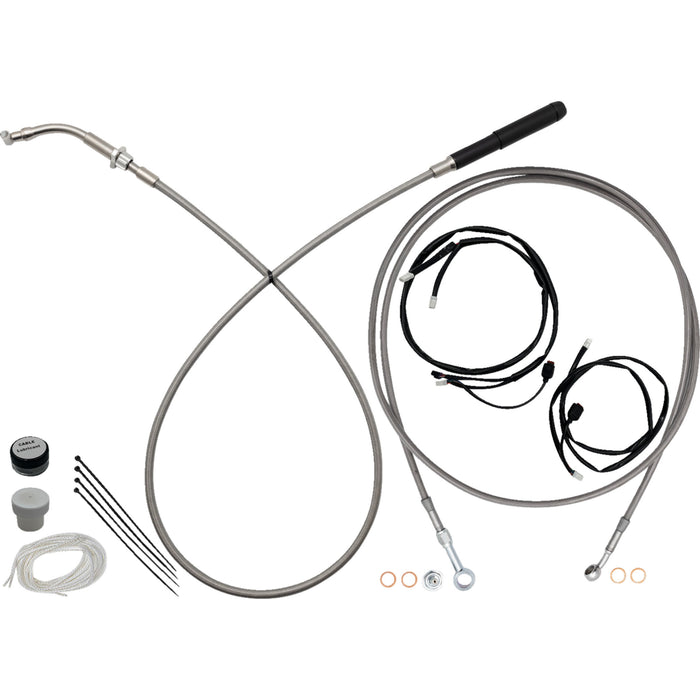 FAT BAGGERS INC. 0662-1289 249014 EZ Install Kit 13"/14" handlebars - upper clutch - full length - braided stainless steel