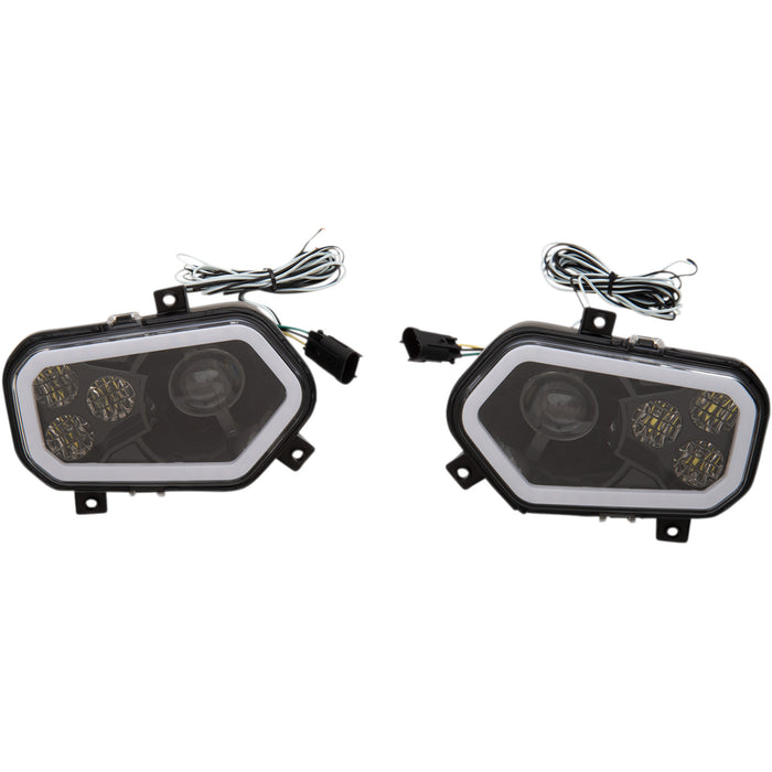 MOOSE OFFROAD 2001-2226 100-3373-PU LED Headlight for UTV LED Headlight - RZR800/900 - Black