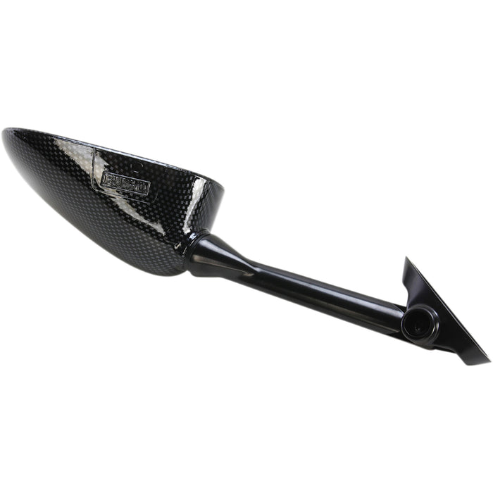 EMGO 0640-1067 20-97204 Carbon Fiber Mirror Mirror - Side View - Black/Carbon Fiber - Rectangle - Left - Suzuki