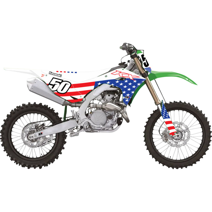D'COR VISUALS 4302-7462 20-20-201 Complete Graphics Kit Graphic Kit - USA Kawasaki - Kawasaki - KX 250/450