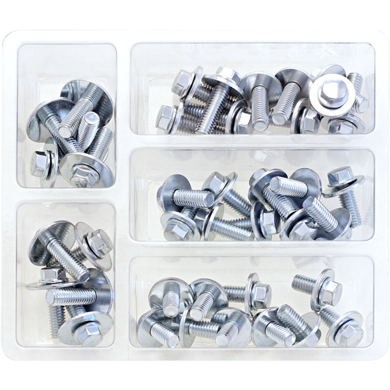 BOLT 2402-0231 SV-M6SEMS Assembled Hex-Head Flange Nut Assortment Bolt Assortment - Flange